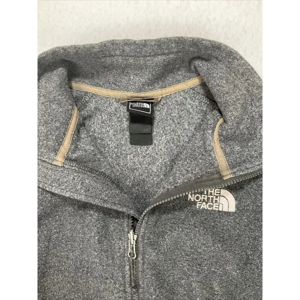 Vintage The North Face Full Zip Grey Fleece Jacket Adjustable Gorpcore worn-in M